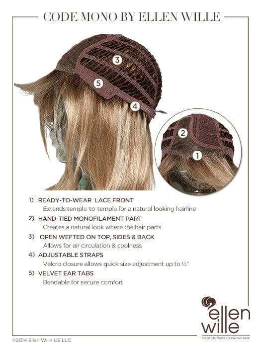 Code Mono by Ellen Wille | Synthetic Lace Front Wig | Mono Part - Image 19