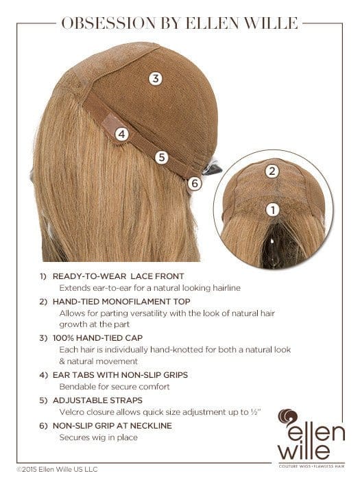 Obsession by Ellen Wille | Remy Human Hair Lace Front Wig | Hand Tied - Image 14
