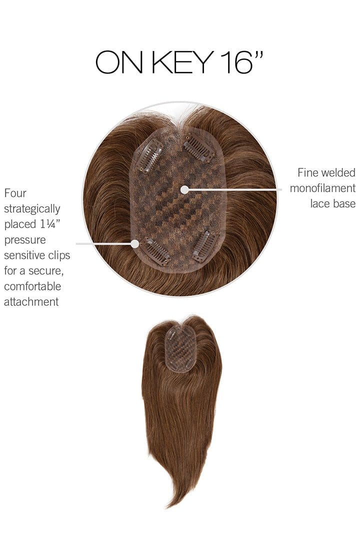 On Key 16" by Raquel Welch | Human Hair Topper | Mono Top - Image 8