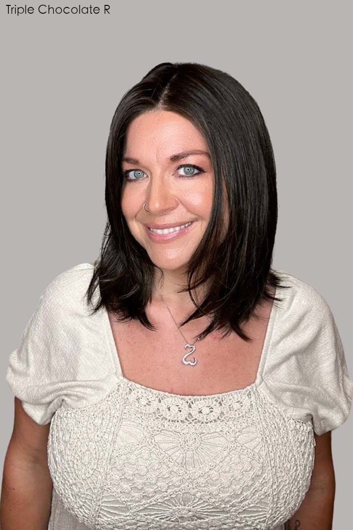 Open Box | Chelsea by Belle Tress | HF Synthetic Lace Front Wig | Mono Part | Mocha Maple Brown - Image 7