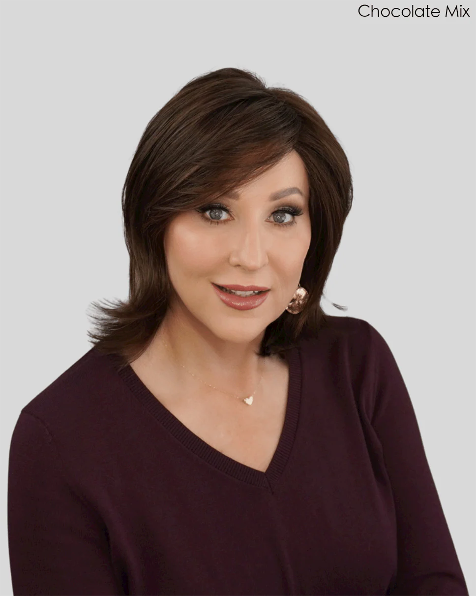 Open Box | London by Ellen Wille | Synthetic Lace Front Wig | Mono Top | Teak Brown Shaded - Image 6