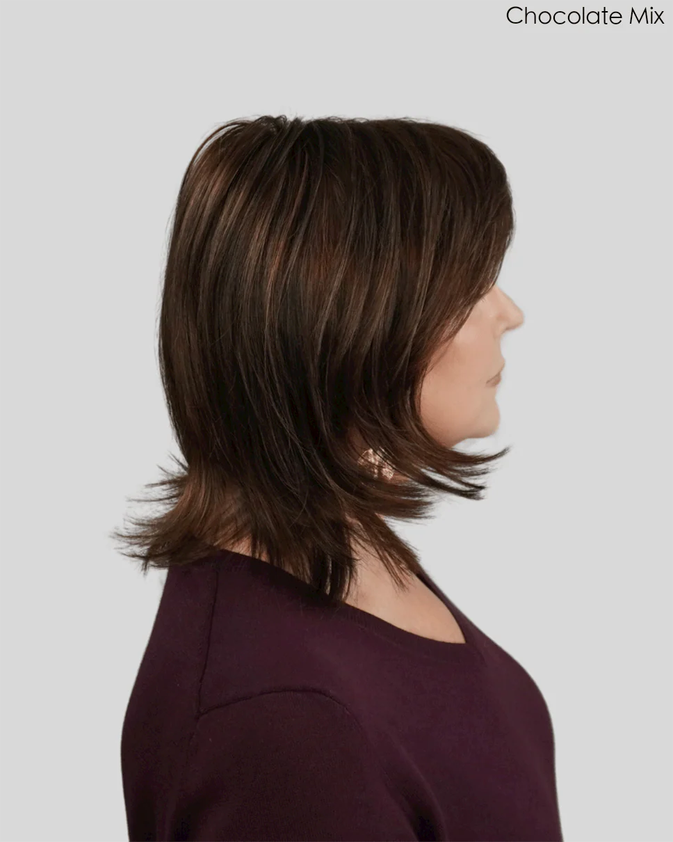 Open Box | London by Ellen Wille | Synthetic Lace Front Wig | Mono Top | Teak Brown Shaded - Image 7