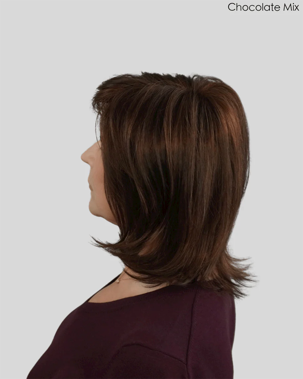 Open Box | London by Ellen Wille | Synthetic Lace Front Wig | Mono Top | Teak Brown Shaded - Image 9