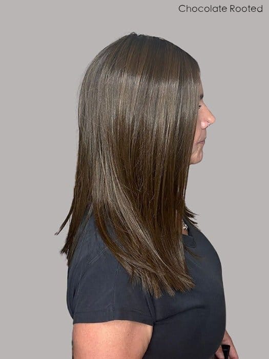 Open Box | Sleek by Ellen Wille | HF Synthetic Lace Front Wig | Mono Part | Chocolate Rooted - Image 9