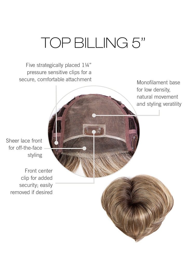 Top Billing 5" by Raquel Welch | HF Synthetic Lace Front Hair Topper | Mono Top - Image 8