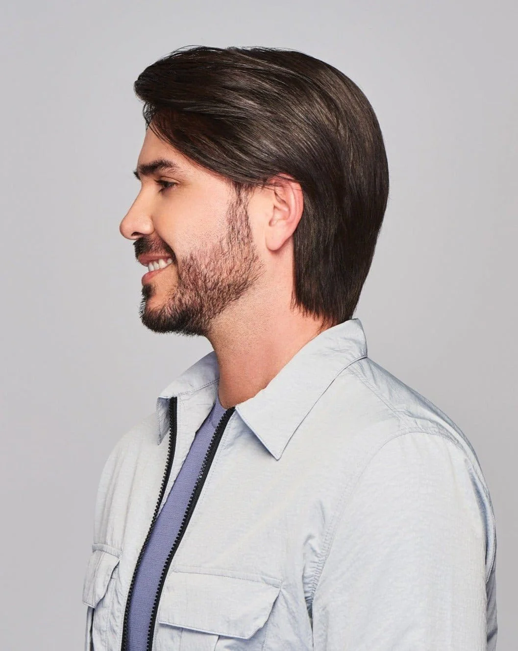 Sharp by HIM | Men's Human Hair / Synthetic Blend Wig | Hand Tied - Image 9